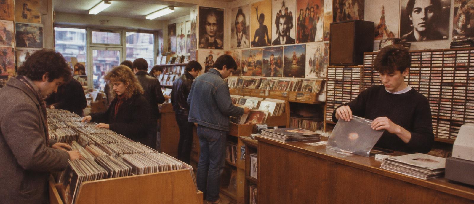 A Dublin record shop in the 1980s, an illustrative image